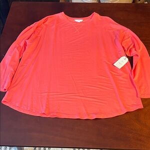 NWT Time and Tru Coral super soft Long Sleeve tunic Top